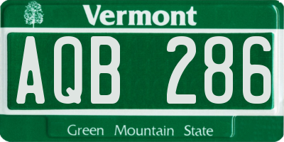 VT license plate AQB286