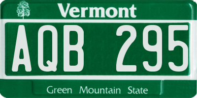 VT license plate AQB295