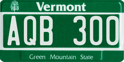 VT license plate AQB300