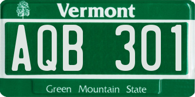 VT license plate AQB301