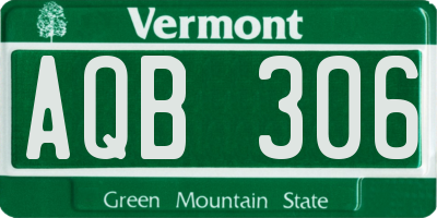 VT license plate AQB306