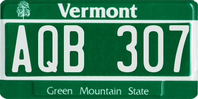 VT license plate AQB307