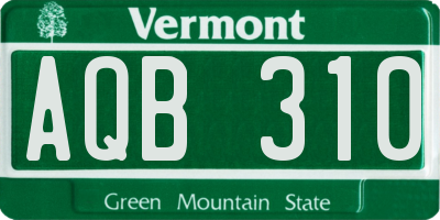 VT license plate AQB310