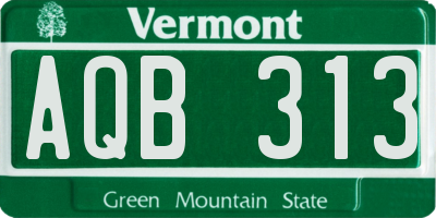 VT license plate AQB313