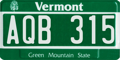 VT license plate AQB315