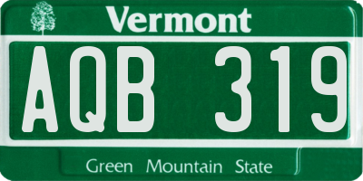 VT license plate AQB319