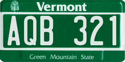 VT license plate AQB321