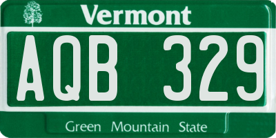 VT license plate AQB329