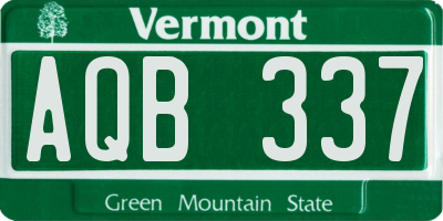 VT license plate AQB337