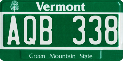 VT license plate AQB338