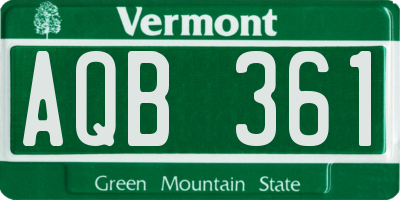 VT license plate AQB361