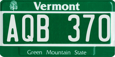 VT license plate AQB370