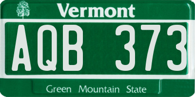 VT license plate AQB373