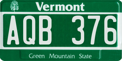 VT license plate AQB376
