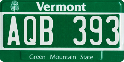 VT license plate AQB393