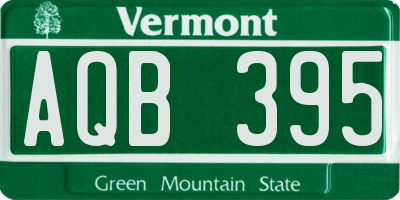 VT license plate AQB395