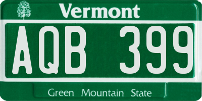 VT license plate AQB399
