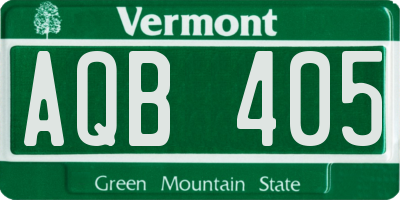 VT license plate AQB405