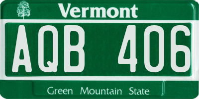 VT license plate AQB406