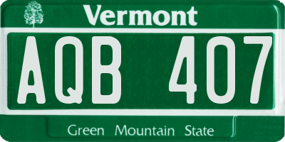 VT license plate AQB407