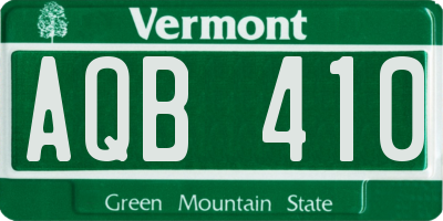 VT license plate AQB410