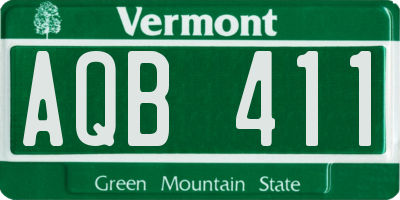 VT license plate AQB411