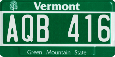 VT license plate AQB416
