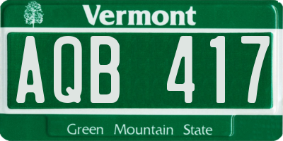 VT license plate AQB417