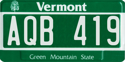 VT license plate AQB419