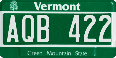 VT license plate AQB422