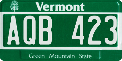VT license plate AQB423