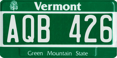 VT license plate AQB426