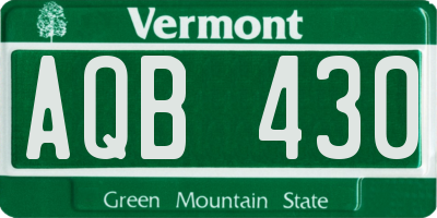 VT license plate AQB430