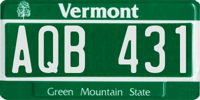 VT license plate AQB431