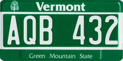 VT license plate AQB432
