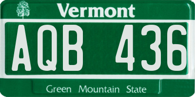 VT license plate AQB436