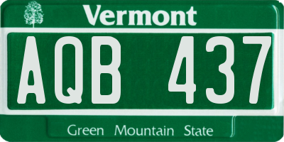VT license plate AQB437