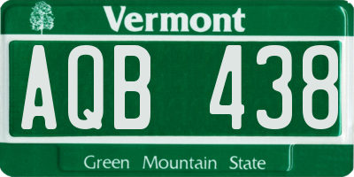 VT license plate AQB438