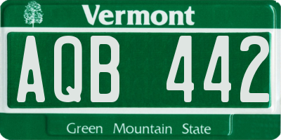 VT license plate AQB442