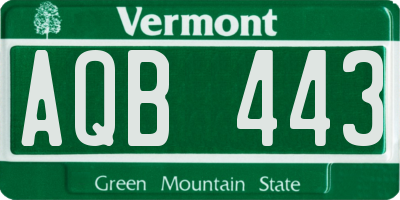 VT license plate AQB443