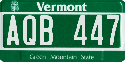 VT license plate AQB447