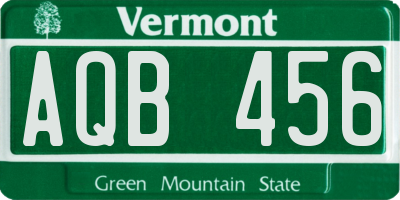 VT license plate AQB456