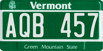 VT license plate AQB457