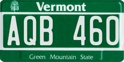 VT license plate AQB460