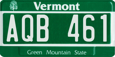 VT license plate AQB461