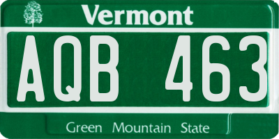 VT license plate AQB463