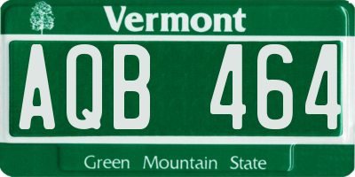 VT license plate AQB464