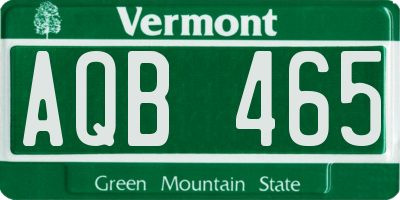 VT license plate AQB465