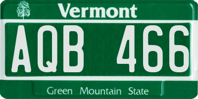 VT license plate AQB466