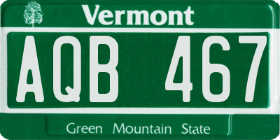 VT license plate AQB467